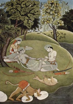 Indisch Werke - Ram und Sita Kangra Gemälde 1780 aus Indien